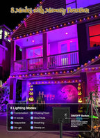 Brightown 4 Pack Solar Halloween String Lights, Total 184FT 480 LED Solar - Image 3