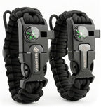 Paracord Bracelet Compass Hiking Survival Kit Emergency Whistle Fire Starter by 133+SUPPLY
