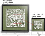 Washington D.C. Cut Map framed by O3 Design Studio, 18x18 inches, paper cutting - Image 3
