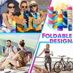 5 Pcs Collapsible Water Bottles 16 oz Portable Foldable Water Bottles Silicone - Image 4