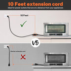FIRMERST 1875W 14 Gauge Flat Plug Extension Cord 10 ft 15A Black - Image 7