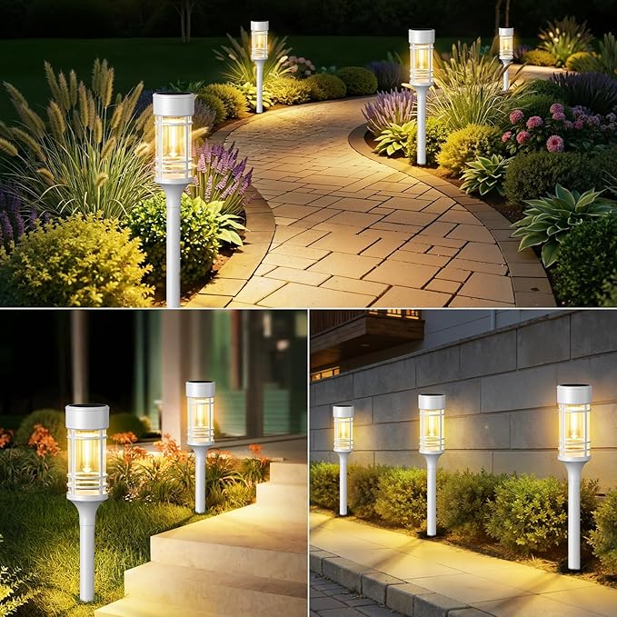 LETMY Solar Pathway Lights Outdoor, 8 Pack Solar Lights Outdoor Waterproof IP65 - Image 8