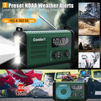 NOAA Weather Radio 20000mAh Battery Powered｜Solar Hand Crank Emergency Radio - Image 3