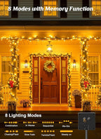 Brightown Solar String Lights Outdoor, 40FT 100 LED Solar Powered String Lights - Image 3
