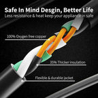 HUANCHAIN 14 Gauge 3 Feet Flat Plug Extension Cord Black Indoor Outdoor - Image 4