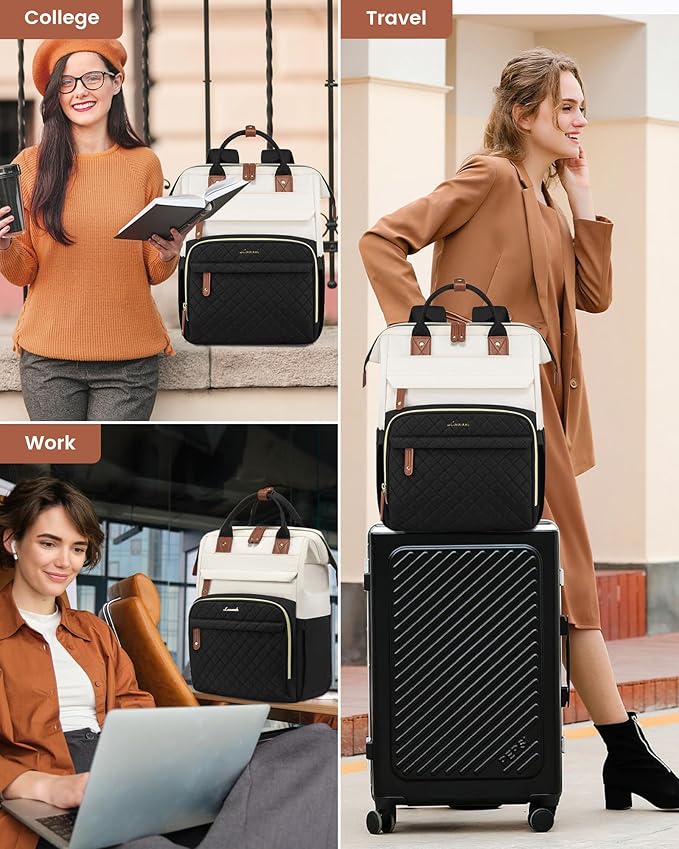 LOVEVOOK Laptop Backpack for Women, 15.6'' Waterproof Nurse Bag Teacher Work - Image 8
