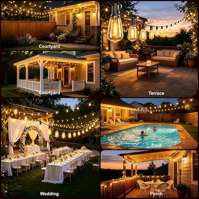 100FT Outdoor String Lights, Waterproof Patio Lights - Image 8