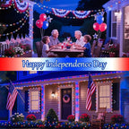 btfarm 4 Pack Red White and Blue Solar Fairy Lights, 4th of July Solar String - Image 6