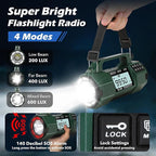 Emergency NOAA Weather Alert Radio FM/AM/SW, Hand Crank Radio Solar Powered - Image 4