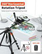 Nineigh 75" Phone Tripod Stand, Overhead Tripod - Image 2