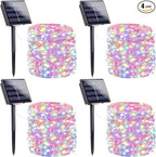 Extra-Long Solar String Lights for Outside, 4 Pack 400LED Solar Fairy Lights by SANJICHA