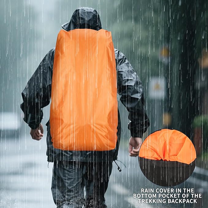 75L Hiking Backpack with Rain Cover Waterproof Camping Backpack Shoes Warehouse - Image 2