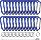 2.4" 24pcs Small Carabiner Clip Keychain, Aluminum D Ring Shape Clips - Image 7