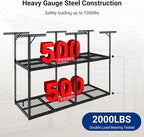 FLEXIMOUNTS 3x8 2-Tier Overhead Garage Storage Rack – Adjustable Heavy Duty - Image 4