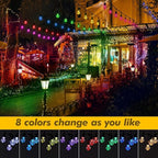 144FT Solar Outdoor String Lights, 45 Shatterproof E26 Edison LED Bulbs - Image 4
