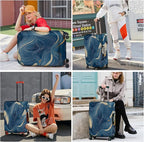 ANNA QUEEN Ocean Wave Luggage Cover, Elegant Blue Flow Line Design Suitcase - Image 7