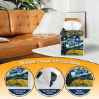 Tissue Box Cover Square, Starry Night Sky Tissue Box Holder Waterproof Leather - Image 4
