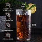 Bravario Unbreakable Plastic Drinking Water Tumblers, Dishwasher Safe 100% - Image 4
