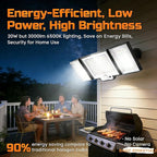 CLAONER 20W 3000LM LED Security Motion Sensor Outdoor Floodlights, 6500K - Image 2