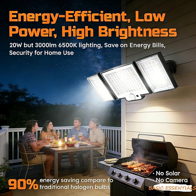 CLAONER LED Security Motion Sensor Outdoor Lights, 6500K Remote Control - Image 2