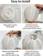Lantern String Lights Outdoor, 27.5FT White Lantern String Lights Plug in - Image 7