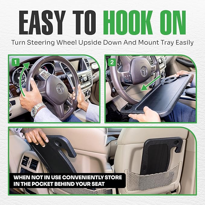 lebogner Bling Steering Wheel Tray, Car Food Trays - Image 4