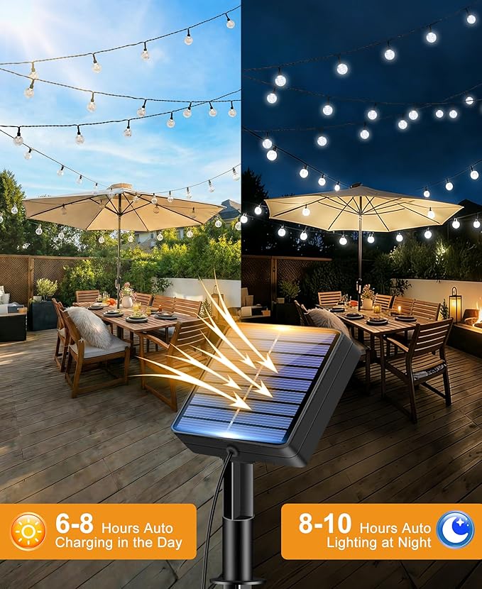 btfarm 4 Pack Solar String Lights Outdoor Waterproof, Each 49 FT 50 LED Solar - Image 3