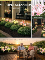 GIGALUMI Solar Garden Lights, 2 Pack LED Lily Garden Decor Carefree Solar - Image 6