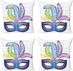 Ambesonne Mardi Gras Throw Pillow Cushion Case Pack of 4, Modern Accent by Ambesonne