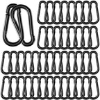 50 Pack 3.9" Heavy Duty Carabiner Clips, M10 Black Galvanized Steel Spring Snap by SEUNGCH