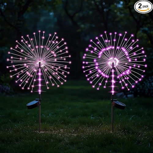 2 Pack 250LED Solar Garden Lights Outdoor, Dual Lighting Modes Firework Lights by Lanthium