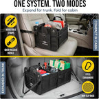 2-Section Trunk Organizer Foldable Car Storage Bin – Compact Dual-Compartment - Image 7