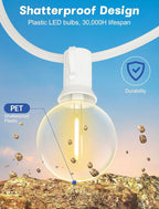 SUNSGNE G40 Globe White String Lights Outdoor - 100FT White Patio Lights - Image 4