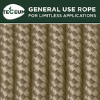 TECEUM Rope – 90 Feet x 1/4 Inch – Coyote Brown – Strong All-Purpose Utility - Image 9