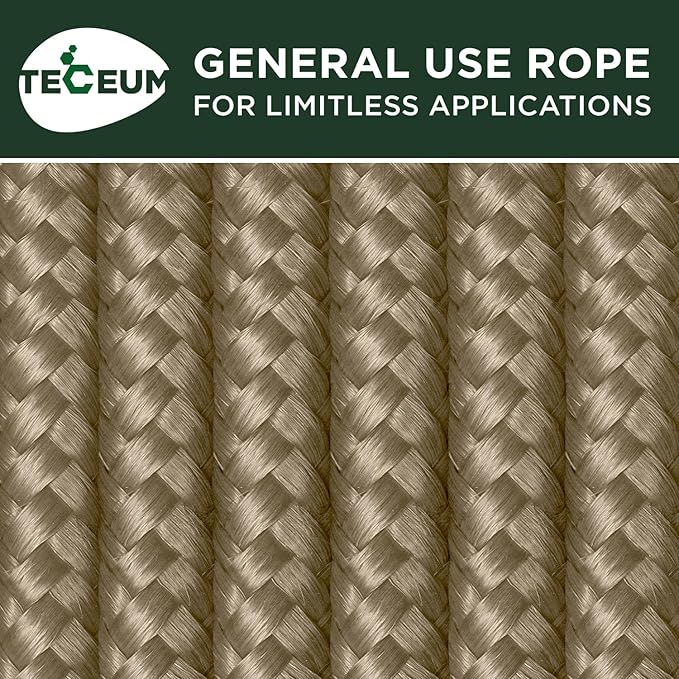 TECEUM Rope – 150 Feet x 1/4 Inch – Coyote Brown – Strong All-Purpose Utility - Image 9