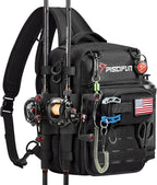 Piscifun Fishing Tackle Backpack, Convertible Sling or Waist Pack, 16-Pocket by Piscifun