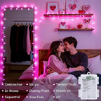JMEXSUSS 33ft 100 LED Pink Battery Operated Lights - Image 4