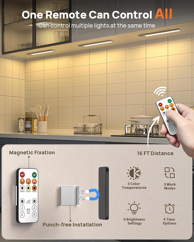 Under Cabinet Lighting Wireless, 16 inch LED Motion Sensor Light Indoor - Image 3