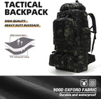 100L Camping Hiking Backpack, Molle military Tactical rucksack backpack - Image 3