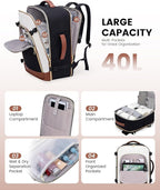 LOVEVOOK Large Travel Backpack for Women, TSA Carry on Backpack for Airplanes - Image 3