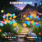 4 Pack 32 Led Solar Easter Egg Lights, Colorful Garden Swaying Firefly Lights - Image 2
