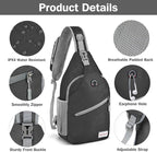 ZOMAKE Sling Bag, Small Crossbody Sling Backpack, Water Resistant Shoulder - Image 4
