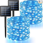2 Pack Blue and White Solar String Lights Outdoor, 80FT 200 LED Waterproof by BHCLIGHT