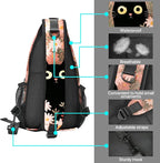 FyLybois Cat Sling Bag for Women Lightweight Crossbody Backpack Casual Daypack - Image 4