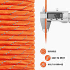 Reflective Paracord Rope 750 lb - 100ft 5/32" Parachute Cord 4MM 12-Strand para - Image 6