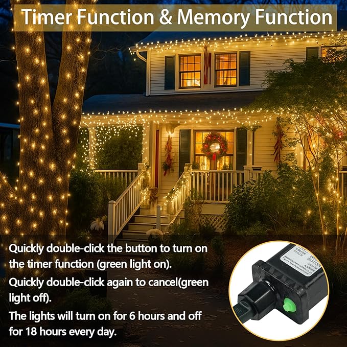 2 Pack 100 LED Connectable String Lights Indoor Outdoor, 33FT Clear Wire - Image 4