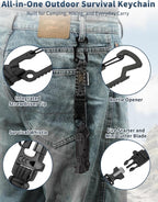 DDOUT Heavy Duty Paracord Lanyard 550 Paracord Braided Keychain - Image 3