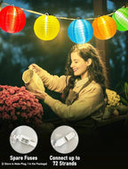 G40 LED Outdoor Lantern String Lights, 27.5FT Multicolor Patio String Lights - Image 5
