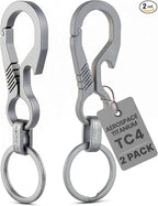 Titanium Carabiner Keychain Hook – Ultra-Light and Strong 2-Pack EDC Carabiner by ALIENSYSTEM