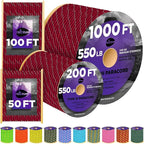 TECEUM 5/32" Paracord Rope 1000 – 1000ft / 200ft / 100ft / 50ft – Tactical by TECEUM